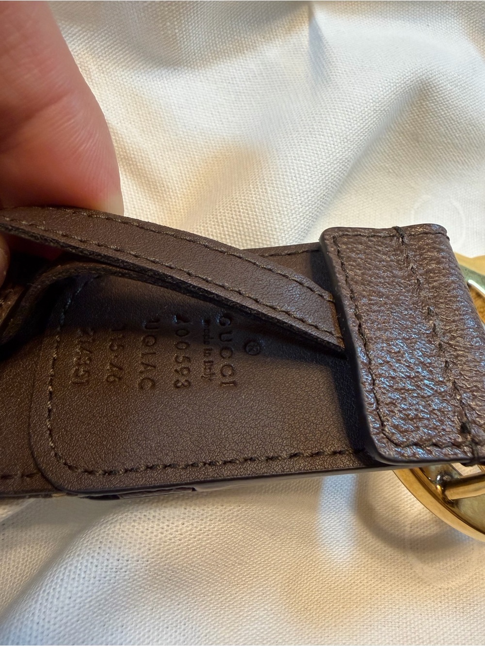 New Gucci GG Supreme Jumbo Logo Belt Brown Size 46 / 115 cm Fits Waist 42 - 46 - Picture 7 of 13